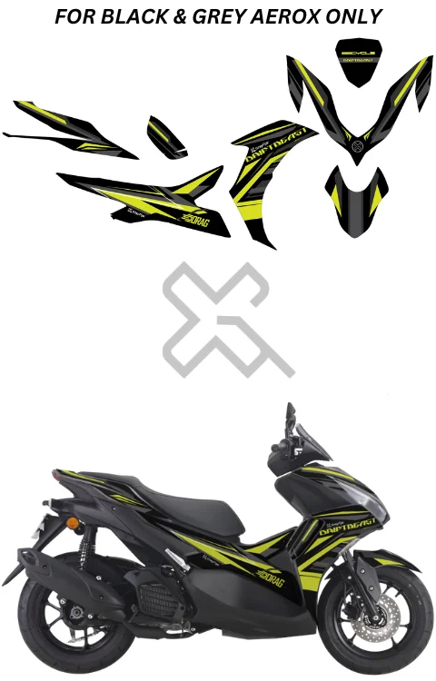 Hyperbeast Green Edition Full Body Sticker Compatible with Aerox 155 | Printed In Premium Matte Vinyl With FPF(Fade Protection Film), Water Proof, Precut Sticker, Pack Of 1 Compatible with Both Side